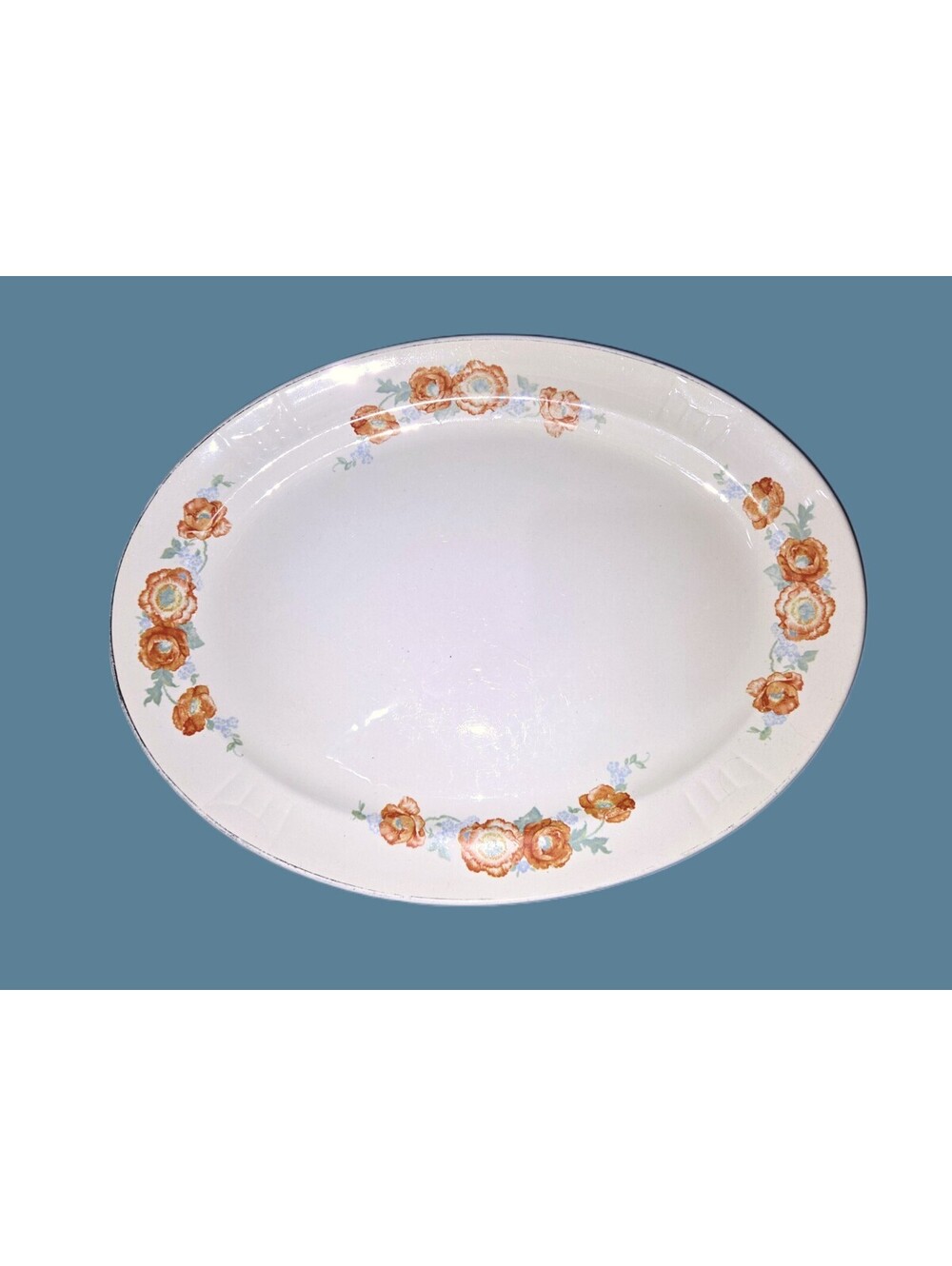 Antique Orange Poppy oval serving platter Hall China 13-inch Plate Wall Gallery